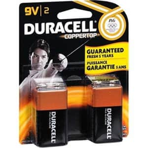 Duracell Coppertop Alkaline Batteries 9 Volt 2 Each (Pack of 8) for $9