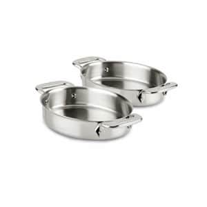 All-Clad 59900 Stainless Steel 7-Inch Oval-Shaped Baker Specialty Cookware Set, 2-Piece, Silver for $107