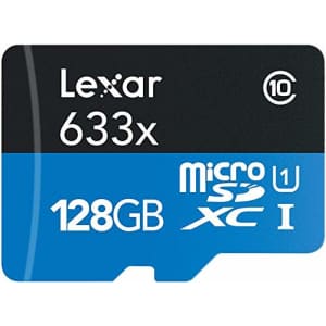 Lexar High-Performance 633x 128GB MicroSDXC UHS-I Card with SD Adapter (LSDMI128BBNL633A) for $18 Lexar High-Performance 633x 128GB MicroSDXC UHS-I Card with SD Adapter (LSDMI128BBNL633A) for $18