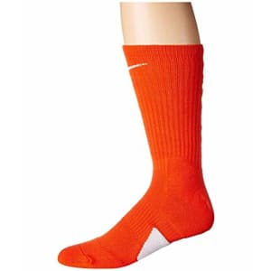 Nike Elite Basketball Crew Socks Medium (Fits Men Size 6-8, Women 8-10) Orange, White SX7626-891 for $35