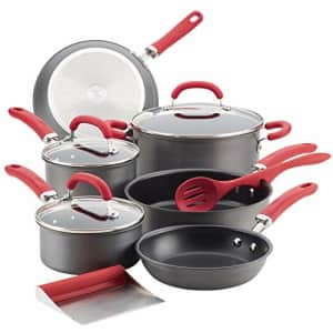 Rachael Ray Create Delicious Hard Anodized Nonstick Cookware Pots and Pans Set, 11 Piece, Gray with for $189