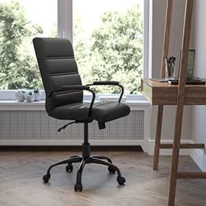 Flash Furniture Mid-Back Desk Chair - Black LeatherSoft Executive Swivel Office Chair with Black for $239 Flash Furniture Mid-Back Desk Chair - Black LeatherSoft Executive Swivel Office Chair with Black for $239
