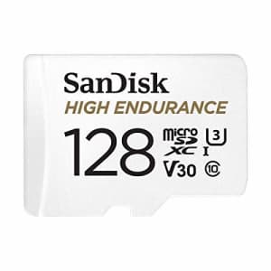 SanDisk 128GB High Endurance UHS-I microSDXC Memory Card with SD Adapter, 100MB/s Read, 60MB/s Write for $19