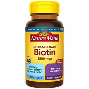 Nature Made Biotin 2500 mcg Softgels 150 Ct, Support Healthy Hair, Skin, Nails (Packaging May Vary) for $32