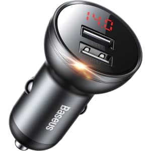 Baseus 24W USB Car Charger for $5