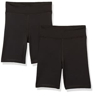 Amazon Essentials Girls' Midi Bike Shorts, 2-Pack Black, X-Large for $14