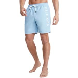 Tommy Hilfiger Men's Standard 7" Swim Trunks, Sleepy Blue, XL for $18