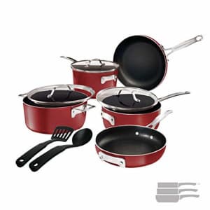 Gotham Steel STACKMASTER Pots Stackable 10 Piece Cookware Set Ultra Nonstick Cast Texture Coating for $144 Gotham Steel STACKMASTER Pots Stackable 10 Piece Cookware Set Ultra Nonstick Cast Texture Coating for $144