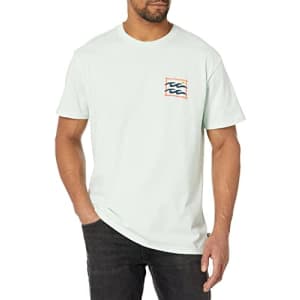 Billabong Men's Classic Short Sleeve Premium Logo Graphic Tee T-Shirt, Crayon Wave Seaglass, Small for $17