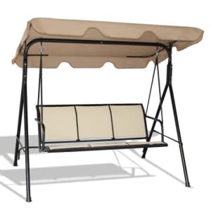 Costway 3-Person Patio Swing with Canopy for $125 Costway 3-Person Patio Swing with Canopy for $125