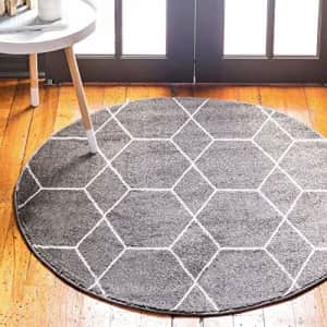 Unique Loom Trellis Frieze Collection Lattice Moroccan Geometric Modern Round Rug, 3 Feet, Dark for $40 Unique Loom Trellis Frieze Collection Lattice Moroccan Geometric Modern Round Rug, 3 Feet, Dark for $40