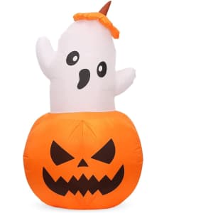 5-Ft. Halloween Inflatable Pumpkin Ghost w/ Light for $25 5-Ft. Halloween Inflatable Pumpkin Ghost w/ Light for $25