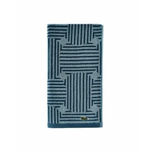 Lacoste Geo Compass Towels, 16x30, Dark Teal for $40