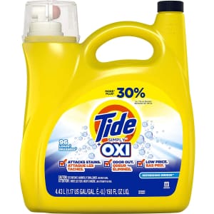 Tide Simply + Oxi 150-oz. Liquid Laundry Detergent for $9 Tide Simply + Oxi 150-oz. Liquid Laundry Detergent for $9