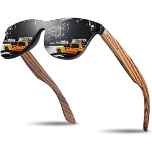 Kithdia Polarized Bamboo Sunglasses for $13 Kithdia Polarized Bamboo Sunglasses for $13