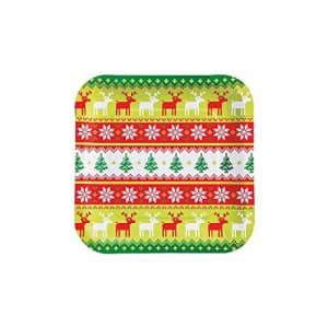 Fun Express - Ugly Sweater Dinner Plates (8pc) for Christmas - Party Supplies - Print Tableware - for $14