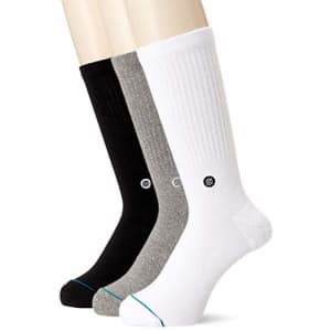Stance Icon Crew Socks 3-Pack (Multi, Large) for $18