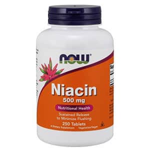 Now Foods NOW Supplements, Niacin (Vitamin B-3) 500 mg, Sustained Release, Nutritional Health, 250 Tablets for $14 Now Foods NOW Supplements, Niacin (Vitamin B-3) 500 mg, Sustained Release, Nutritional Health, 250 Tablets for $14