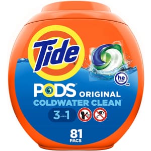 Tide Pods Coldwater Clean Laundry Detergent 81-Count for $18 via Sub & Save
