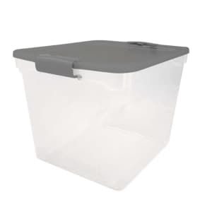 Homz 31-Quart Stackable Latching Storage Tote for $12