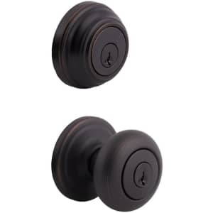 Kwikset 991 Juno Entry Knob and Single Cylinder Deadbolt Combo Pack for $35