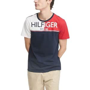 Tommy Hilfiger Men's Sport Short Sleeve Graphic T Shirt, Bright White-PT/Apple RED/Navy Blazer-PT, for $15