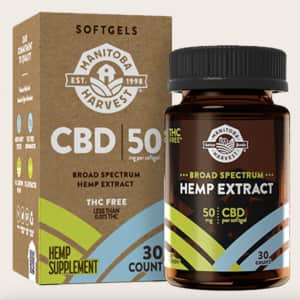 Manitoba Harvest CBD 30-Count 50mg Softgels: 4 for $90 Manitoba Harvest CBD 30-Count 50mg Softgels: 4 for $90