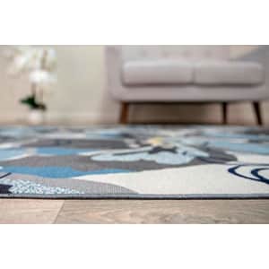 Rugshop Modern Large Floral Non-Slip (Non-Skid) Area Rug 5 X 7 (5' 3" X 7' 3") Gray-Blue for $71 Rugshop Modern Large Floral Non-Slip (Non-Skid) Area Rug 5 X 7 (5' 3" X 7' 3") Gray-Blue for $71