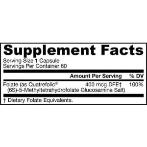 Jarrow Formulas Methyl Folate 400 mcg - 60 Veggie Caps - Highly Biologically Active Form of Folate for $9 Jarrow Formulas Methyl Folate 400 mcg - 60 Veggie Caps - Highly Biologically Active Form of Folate for $9
