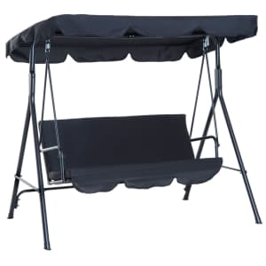 Outsunny 3-Seat Padded Outdoor Swing w/ Canopy for $110