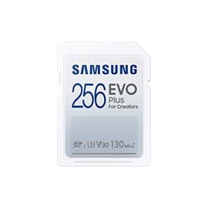 SAMSUNG EVO Plus Full Size 256GB SDXC Card 130MB/s Full HD & 4K UHD, UHS-I, U3, V30 (MB-SC256K/AM) for $28