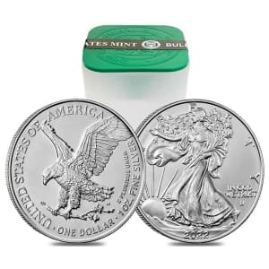 2022 1-oz. Silver American Eagle $1 Coin BU Roll of 20 for $623