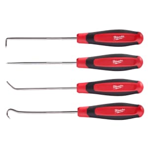 Milwaukee 4-Piece Chrome-Plated Steel Hook and Pick Set for $15