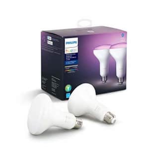 Philips Hue 548586 Smart Light BR30 Bulb, 2 Pack, White and Color Ambiance, 2 Count for $80