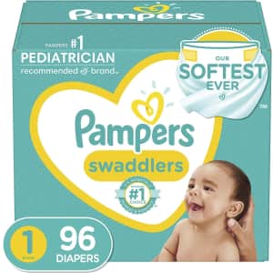 Pampers Swaddlers Disposable Baby Diapers 96-Pack for $19