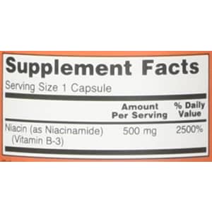Now Foods Niacinamide 500mg 100 Capsules (Pack of 2) for $16