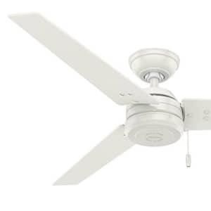 Hunter Fan 52 inch Outdoor Industrial Ceiling fan, 3-Blade (Renewed) (Fresh White) for $100