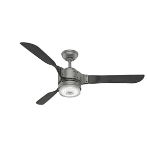 Hunter Fan Hunter Apache Indoor Wi-Fi Ceiling Fan with LED Light and Remote Control, 54", Matte Silver for $320