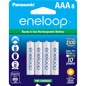Panasonic eneloop NiMH Rechargeable AAA-Battery 8-Pack for $16