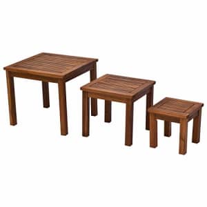 Outsunny 3 Piece Outdoor Side Nesting Table Patio Set with Acacia Wood Build & Multi-Functional for $95 Outsunny 3 Piece Outdoor Side Nesting Table Patio Set with Acacia Wood Build & Multi-Functional for $95