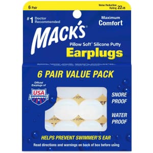 Mack's Pillow Soft Silicone Earplugs 6-Pack for $3.76 via Sub & Save Mack's Pillow Soft Silicone Earplugs 6-Pack for $3.76 via Sub & Save