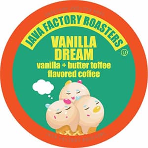 Java Factory Coffee Pods Vanilla Flavored Coffee for Keurig K Cup Brewers, Vanilla Dream, 80 Count, for $35