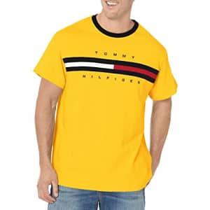 Tommy Hilfiger mens Tommy Hilfiger Men's Big & Tall Short Sleeve Logo T-shirt T Shirt, Lemon, for $17