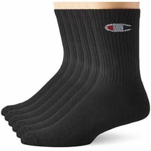 Champion Double Dry Moisture Wicking Logo Crew Socks 6-Pack for $7