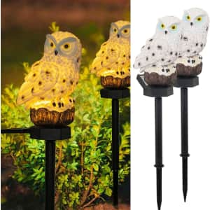 Solar LED Owl Stake Light 2-Pack for $23