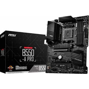 MSI B550-A PRO ProSeries Motherboard (AMD AM4, DDR4, PCIe 4.0, SATA 6Gb/s, M.2, USB 3.2 Gen 2, for $105