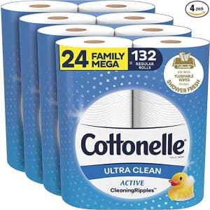 Cottonelle Ultra Clean Toilet Paper Family Mega Roll 24-Pack for $25 w/ Sub & Save