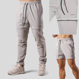 Men's Zip-Off Training Pants for $7