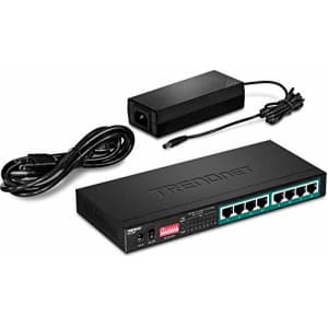 TRENDnet 8-Port Gigabit Long Range Poe+ Switch, TPE-LG80, 65W Poe Budget, Ethernet/Network Switch, for $95