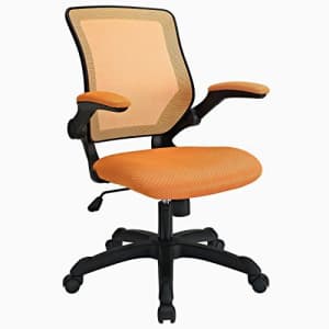 Modway Veer Office Chair with Mesh Back and Vinyl Seat With Flip-Up Arms in Orange for $138